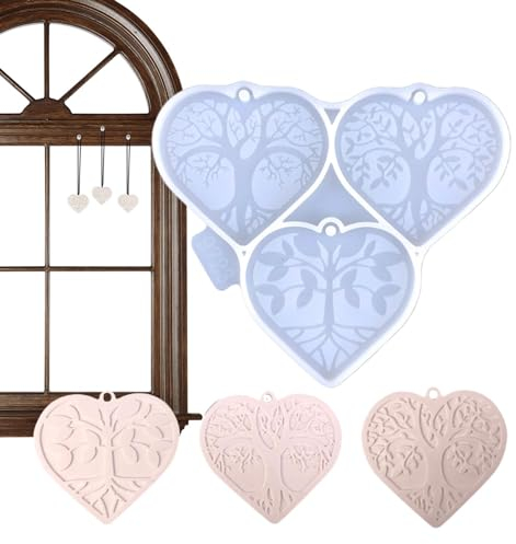 Lnhgh Stampo a forma di cuore per resina epossidica, stampo a forma di cuore in silicone fai da te, graziosi stampi in resina epossidica, cemento, gesso, polimeri di argilla