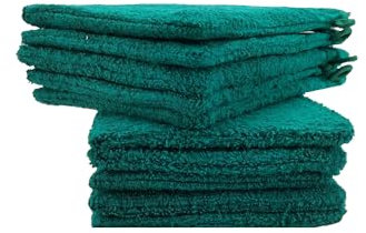 kidparadise Gants de Toilette 14 x 22 cm - Coton - Lot de 10 Gants (Vert x 10)