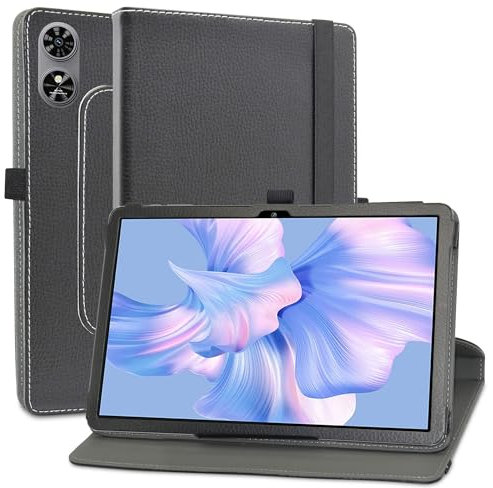 MAMA MOUTH Funda para OUKITEL OT6,Cuero Sintético Rotación de 360 Grados de Función de Soporte Case Coque para OUKITEL OT6 10.1 Pulgadas Tablet,Negro