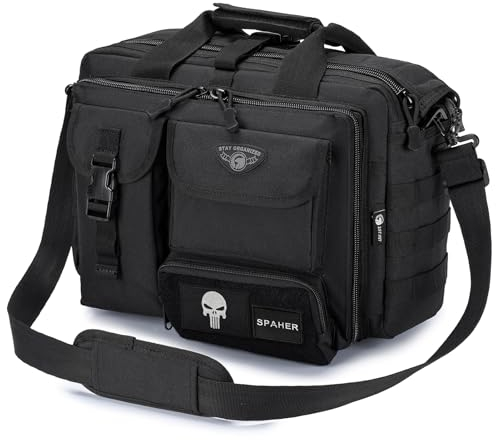 SPAHER Borsa Lavoro Uomo Ventiquattrore per PC 14/15.6/17 - Valigetta Tattica Porta Laptop - Cartella Ufficio Briefcase