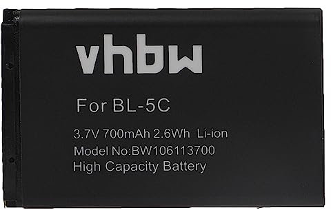 vhbw 1x Akku Ersatz für Olympia CHIC2122ROT für Handy Smartphone Telefon (700 mAh, 3,7 V, Li-Ion)