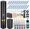 Biomaser Kabellose Maschine Set Wireless maschine set Rotary Pen maschine set 2 pcs 1500mAh battery mit 20 Stück Nadel 10 Flaschen Tinte für Professional Anfänger und Künstler