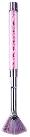 Rhinestone Handle Fan Shape Nail Brush Gradient Dust Glitter Powder Remover Nail Art Drawing Pen Painting Manicure Tools