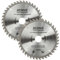 PACK OF 2-190mm x 40T TCT Saw Blade. 190mm Circular Saw Blade For Fine Cuts x 30mm Bore + 25mm/20mm/16mm Bore Reduction Rings Compatible With Bosch Makita Milwaukee Ryobi Dewalt Circular Saws etc