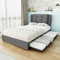 Wiuzo Tagesbett, Doppelbett, klappbares Doppelbett mit Metallbeinen, ohne Matratze, 90 * 200 + 90 * 190 cm, Leinen, grau