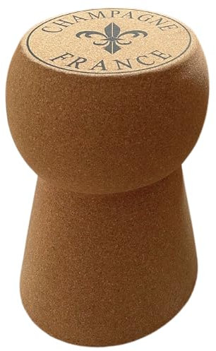 Libaro Sektkorken-Hocker Corky – runder Sitzhocker aus echtem Kork mit Metallkern – rustikales Vintage Design als Beistelltisch, Schemel oder Badhocker - im Champagner-Look, Sitzhöhe 51 cm