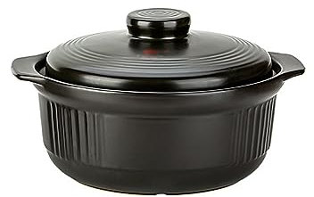 KUOYTT Cazuela, Olla para guisar de Gran Capacidad, Olla de Piedra, Olla de cerámica para Sopa, estofado, Estufa a Gas, Resistente a Altas temperaturas, para el hogar, 2,1 L (2)
