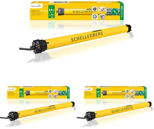 Schellenberg 20110 Rolladenmotor MINI Standard 10 Nm, mechanische Endlageneinstellung, Rohrmotor für 40 mm Welle, bis 6 m² Rollladenfläche, Set inkl. Wandlager (Packung mit 3)