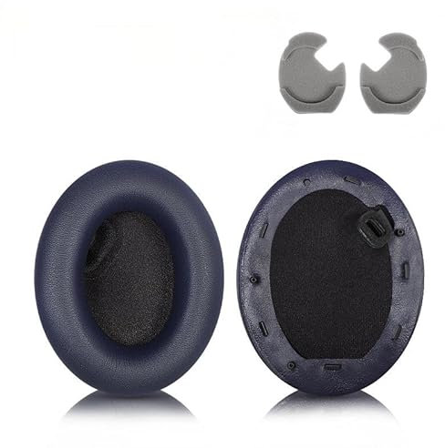 Almohadillas de repuesto compatibles con auriculares Sony WH-1000XM4, almohadillas de cuero, color azul