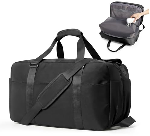 bergsalz Vacuum Bags for Travel, Airbag, Travel Bag, Large Hand Luggage, 55 x 30 x 25, Vacuum Bag with Vacuum System, Weekender Travel Bag for Men and Women, black, 55x30x25 cm, Urban