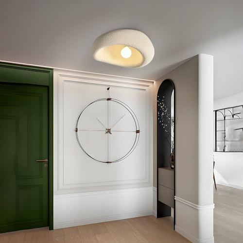 YUPIN Wabi-Sabi Beige/Neubraun Deckenleuchte Moderne Polystyren-Lampenschirm Deckenleuchte Mit E27 Elegante Deko Leuchten Deckenlampe Kreative Deckenlampe Für Wohnzimmer Schlafzimmer Flur Loft(Beige,2