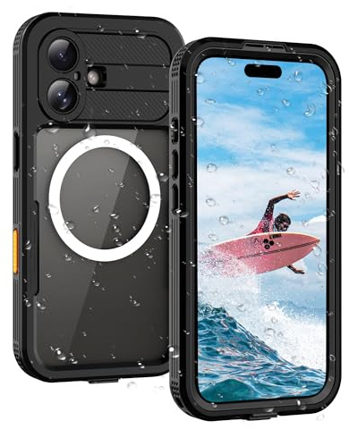 ShellBox Case Waterproof Dustproof for iPhone 17, 360 Full Body Military-Grade Drop Proof Shockproof Phone Cover, Fit Magnetic Wireless Accessories, Built-in Camera Button Screen Protector, Black