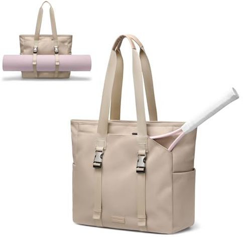 GOLF SUPAGS Tennis Sporttasche für Damen, Tragetasche für 14 Zoll Notebooks, Yogatasche, 24L Tennisrucksack mit Nassfach, Freizeit Handtasche für Reisen, Gym, Yoga, Tennis, Büro und Einkaufen