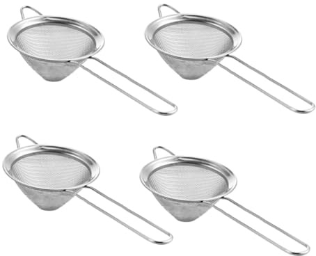 Hemobllo 4 pièces Lot de Passoires Coniques Acier Inoxydable Tamis à Maille Fine pour Cuisine Bar et Filtration Huile Chaude