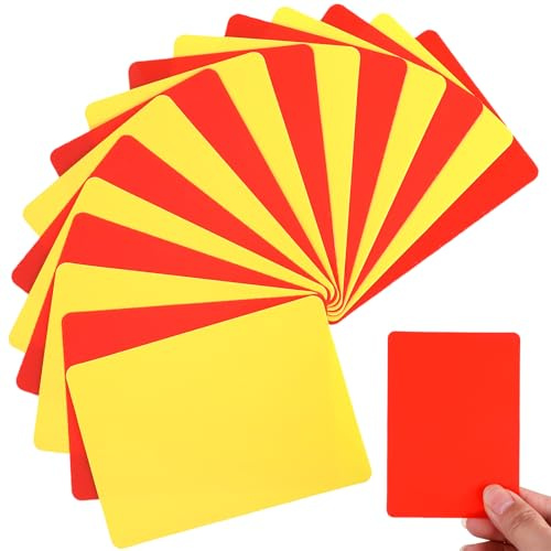 Bewudy Tarjeta de árbitro de fútbol de 16 piezas tarjeta amarilla y roja de fútbol