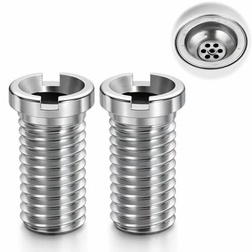 2 Pcs Stainless Steel Sink Strainer Bolt, Hollow Screw Sink M12 x 25 mm Waste Threaded Screw for Wash Basin Plug