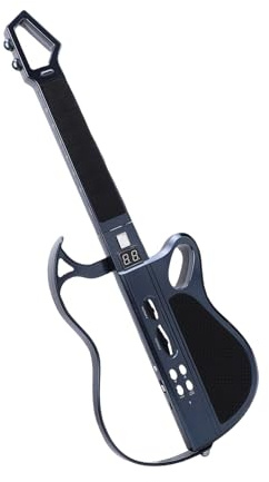 Asixxsix E-Gitarre für Kinder, Faltbar, ohne Saiten, LED-Beleuchtung, 7 Sounds, Wiederaufladbar, 4 Rhythmen, Musikspielzeuginstrument für Kinder Im Alter von 3 4 5 6 7 8 9 10 11 12 (BLACK)
