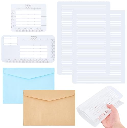 craspire 10 Packung Briefumschlag Adressierungsschablone Transparente Kunststoffschablone Mit Geraden Linien Zeichenhilfe Lineal Set Für Journaling Beschriftungshilfe Kartenschreiben