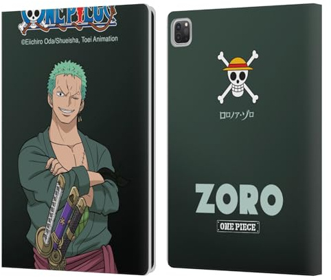 Head Case Designs Offizielle One Piece Roronoa Zoro Grafische Kunst Leder-Wallet-Hülle Kompatibel mit Apple iPad Pro 12.9 2020/2021/2022