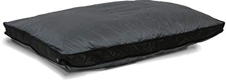 SUNNYDOGS Outdoor-Hundekissen XXL 120 x 80 cm (Dino), grau, wasserdicht und robust, Liegekissen, Hundekissen für draußen