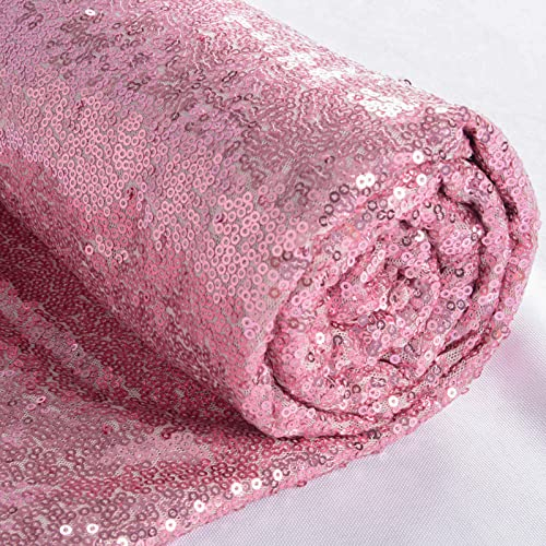 ShinyBeauty 92 CM Rosa Gold Schimmer Pailletten Stoff Gitter Pailletten Material für Pailletten Foto Booth Hintergrund Fuchsia Pink Vorhangstoff Pailletten Tischdecke Pailletten Tischläufer Schneidere