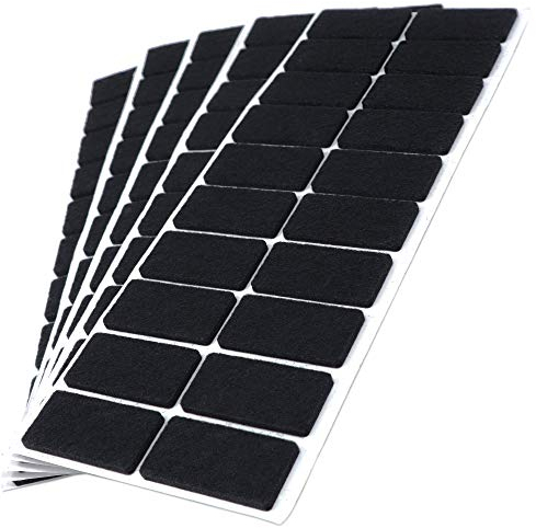 Adsamm® / 100 x Selbstklebende Filzgleiter/Schwarz / 20x40 mm/Rechteckig/Möbelgleiter aus Filz mit 3.5 mm Stärke/Möbel- und Bodengleiter