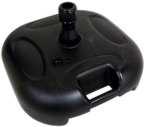 Gr8 Garden Large Square 20 Litre Black Plastic Parasol Base Beach Umbrella Stand Sunshade Heavy Duty Holder Carry Handle