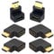 6 HDMI Angled Adapter: 2 pcs Flat Left 90 Degree Angle and 2pcs Flat Right 90 Degree Angle, 1 pcs 90 Degree and 1 pcs 270 Degree HDMI Male to Female Adapter Supports 3D TV Connector