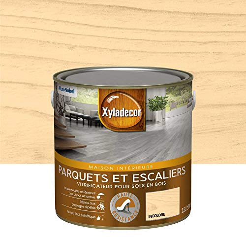 Xyladecor - Vitrificateur pour Sols Intérieurs en Bois Toutes Pièces - Parquets et Escaliers - Haute Résistance - Couleur : Satin Incolore - Quantité : 2,5L - 5324769