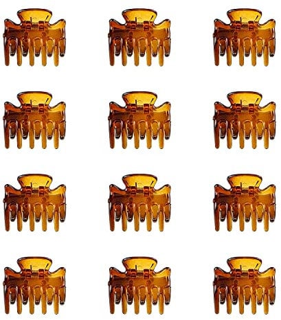 12 PCS Small Hair Clips Women Brown 1.2 Inches Medium Size Hair Claws Clip Hair Styling Butterfly Hair Clamp