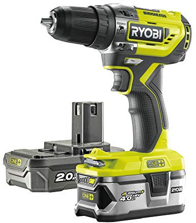 Ryobi R18PD5-242S 18V ONE+ Cordless Brushless Combi Drill Starter Kit (1 x 2.0Ah & 1 x 4.0Ah)