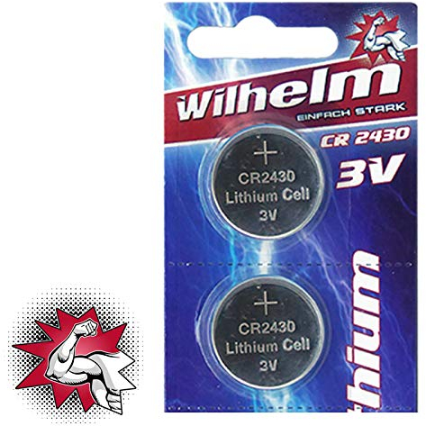 2 x CR2430 WILHELM Lithium Knopfzelle 3V 270mAh ø24,3x3,0mm Batterie DL 2430
