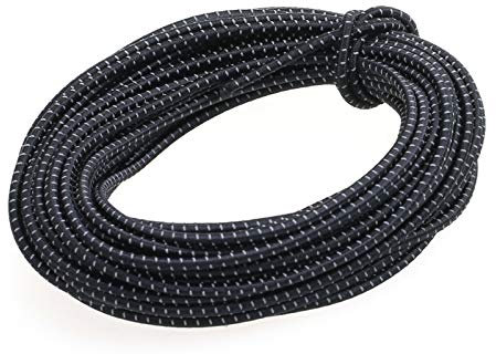USEW Craft - Corda elastica riflettente da 3 mm, 10 m, colore: Nero