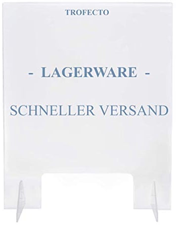 Trofecto Spuckschutz mit Durchreiche aus PETG Acrylglas als Thekenaufsatz - Acrylglas Platte - Typ 5 (65x80cm, Stärke 5mm)