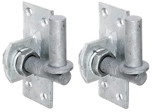 Alberts 318673 Kloben zum Anschrauben | verstellbar um 20 mm | feuerverzinkt | Dornmaß Ø16 mm | Platte 100 x 40 mm | 2er Set