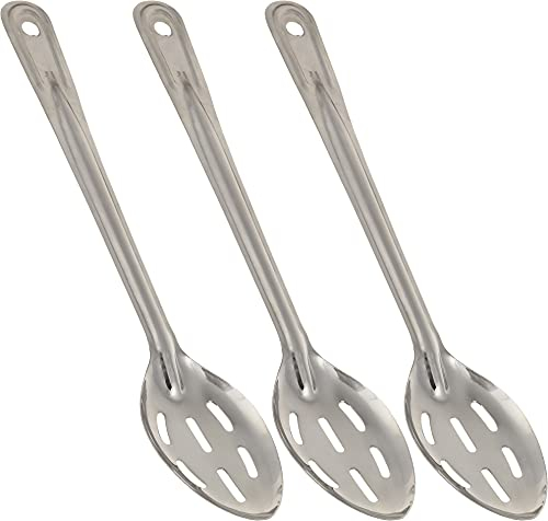 Cuchara perforada – Pack de 3 – Cucharas largas de metal ranuradas – Servir con agujeros