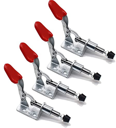 Widream 4 pcs Morsetti a Ginocchiera, Toggle Morsetto Push Pull Toggle, Orizzontale Morsetti a Sgancio Rapido, per Il Funzionamento Della Macchina, Carpenteria, Saldatura (Forza di Chiusura 45 Kg)