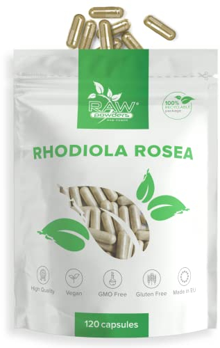 Rhodiola Rosea Extract 500mg, 120 Kapseln – Unterstützung für Stressabbau & Energie – Reine Zutaten, GMO- & Glutenfrei von Raw Powders