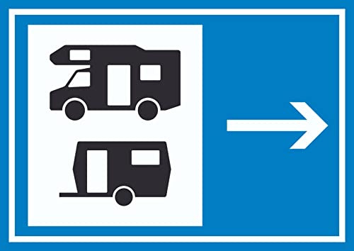 HB-Druck Wohnmobil- und Wohnwagenplatz rechts Symbol Schild A2 (420x594mm)