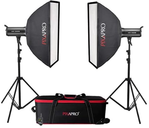 Godox SK400II-V 400Ws Reliable Monolight Wireless System Bowens Mount Studio Flash Strobe Light Kit in Photography Lighting 5600K LED Fast Recycling Time Product Photo Shoot (Portable Twin Softbox)