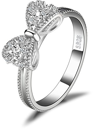 JewelryPalace Wickelring Schleife Verlobungsring Unendlichkeit Promise Eheringe Ring Silber 925 Damen, Zirkonia Silberringe Trauringe Damenring Hochzeitsringe Antragsring Ringe, Damen Schmuck 46