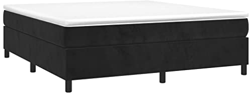 vidaXL Bettgestell, Polsterbett Bett für Schlafzimmer, Bettrahmen mit Lattenrost Stützbeinen, Schlafzimmerbett Doppelbett, Schwarz 160x200cm Samt