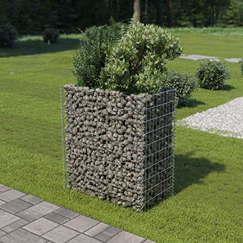 ZEYUAN Gabbione Letto Rialzato, Gabbione Fioriera, Gabbione Pietra Cestino, Recinto Giardino, Gabbione Letto Rialzato in Acciaio Zincato 90x50x100 cm