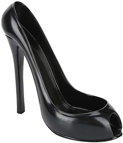 lyrlody Weinflaschenhalter Tisch, Dekorativer Flaschenständer in High Heel Form, Kunstharz, Schwarz, für Küche, Esszimmer und Bar