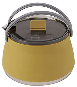 Jarra de café Hervidor de Agua de Silicona portátil Caldera Plegable Hervidor de Agua Plegable al Aire Libre Hervidor de Agua de Silicona Plegable con Fondo de Acero Inoxidable Cafetera Taza de café