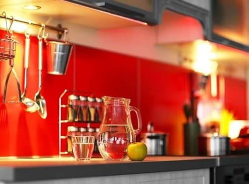 Red Plastic Acrylic Kitchen Bathroom Splashback Like Glass (1000mm x 1000mm)
