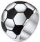 PROSTEEL Fußball Ring Edelstahl für Frauen Ringgröße 54 Fußballfans Statement Ring Hip Hop Stil Modeschmuck Accessoire für Biker Motorradfahrer
