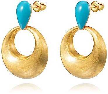 Orecchini pendenti per orologio da porta da donna | Orecchini pendenti placcati in oro gioielli regali per donne ragazze fidanzate sorelle figlie per il compleanno di Natale