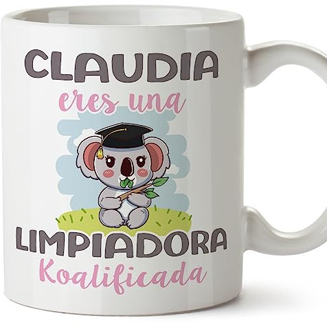MUGFFINS Tazas Personalizadas para LIMPIADORA - En Español - Koalificados Personalizados - 11 oz / 330 ml - Regalo Personalizable original y divertido