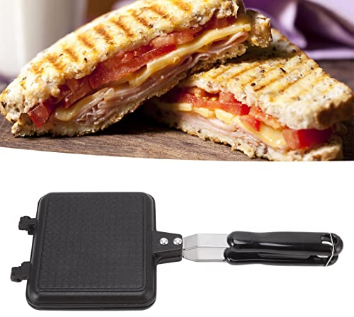 OQHAIR Abnehmbare Pfanne, Panini-Grillpfanne, doppelseitige, antihaftbeschichtete Bratpfanne, Flacher Boden, Brotbackautomat